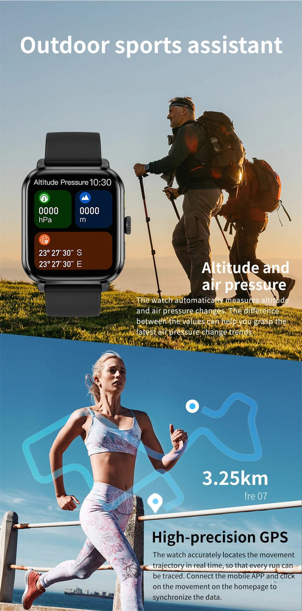 Planet Gates 2024 New For Huawei Xiaomi AMOLED Smart Watch Men Blood Sugar Bluetooth Call GPS Sport Tracker IP68 Waterproof Women Smartwatch