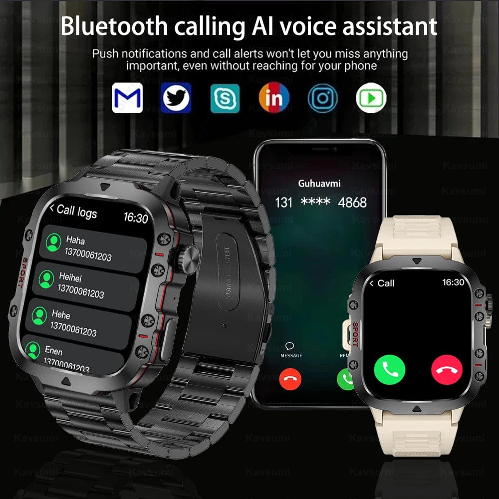 Planet Gates 2024 New For Xiaomi Military Smart Watch Men IP68 5ATM Outdoor Sports Fitness Tracker 24H Health Monitor 1.96 inch Smartwatches