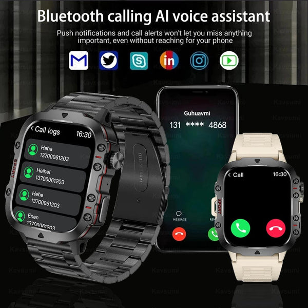 Planet Gates 2024 New For Xiaomi Military Smart Watch Men IP68 5ATM Outdoor Sports Fitness Tracker 24H Health Monitor 1.96 inch Smartwatches