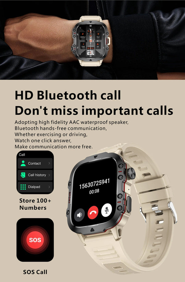Planet Gates 2024 New For Xiaomi Military Smart Watch Men IP68 5ATM Outdoor Sports Fitness Tracker 24H Health Monitor 1.96 inch Smartwatches