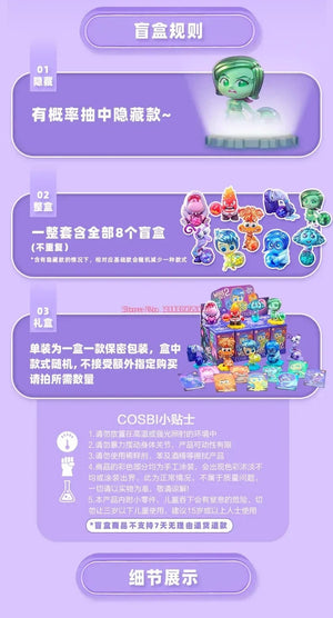 Planet Gates 2024 New Hot Toys Disney Pixar Inside Out 2 Joy Sadness Anger Disgust Cosbi Collectible Figurine Mini Doll Kids Birthday Gift