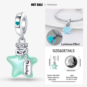 Planet Gates 2024 New in Hot Sale Original Charm Beads Fit Pandach Bracelet For Women 925 Silver Glow Discoloration Pendant Bead Jewelry Gift