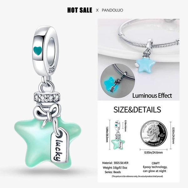 Planet Gates 2024 New in Hot Sale Original Charm Beads Fit Pandach Bracelet For Women 925 Silver Glow Discoloration Pendant Bead Jewelry Gift