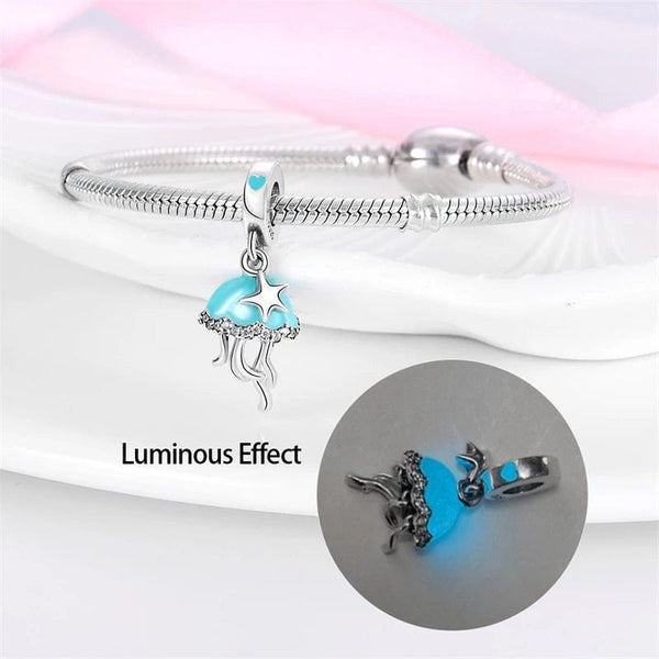 Planet Gates 2024 New in Hot Sale Original Charm Beads Fit Pandach Bracelet For Women 925 Silver Glow Discoloration Pendant Bead Jewelry Gift
