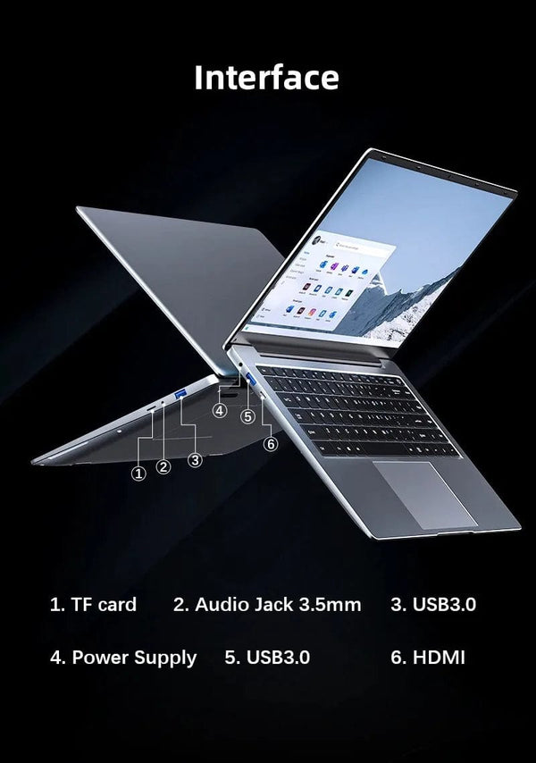 Planet Gates 2024 New Laptop Computer Windows 11 Pro Ultra Slim Notebook 14.1 Inch Intel Pentium N3700 16GB 1024GB Office Study PC Computer