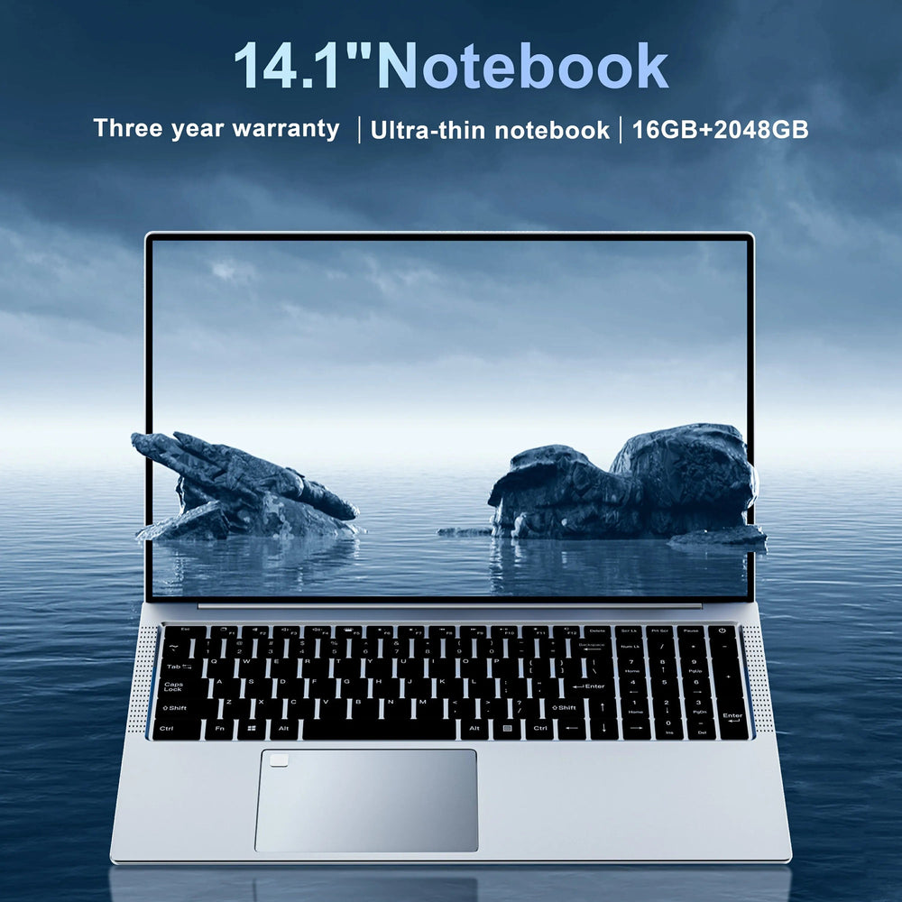 Planet Gates 2024 New Laptop Computer Windows 11 Pro Ultra Slim Notebook 14.1 Inch Intel Pentium N3700 16GB 1024GB Office Study PC Computer