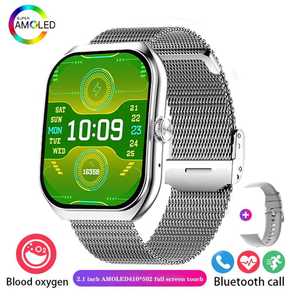 Planet Gates 2024 New Men Smart Watch HD Bluetooth Call 2.1 Inch AMOLED Screen GPS Sport Tracker Blood Pressure Women NFC Original Smartwatch
