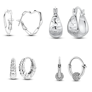 Planet Gates 2024 New Sterling Silver S9255 Solid Color Atmospheric Earrings Ear Loops Simple Fine Jewelry Women Girls Fashion Party Gift