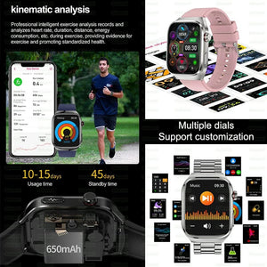 Planet Gates 2024 New Uric Acid Blood Fat Smartwatch ECG Blood Glucose Heart Rate Blood Pressure Health Monitoring Smart Watch For HUAWEI IOS