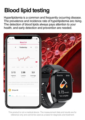 Planet Gates 2024 New Uric Acid Blood Fat Smartwatch ECG Blood Glucose Heart Rate Blood Pressure Health Monitoring Smart Watch For HUAWEI IOS