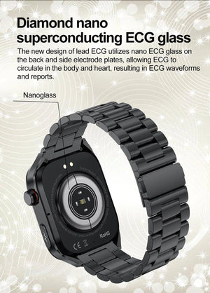 Planet Gates 2024 New Uric Acid Blood Fat Smartwatch ECG Blood Glucose Heart Rate Blood Pressure Health Monitoring Smart Watch For HUAWEI IOS