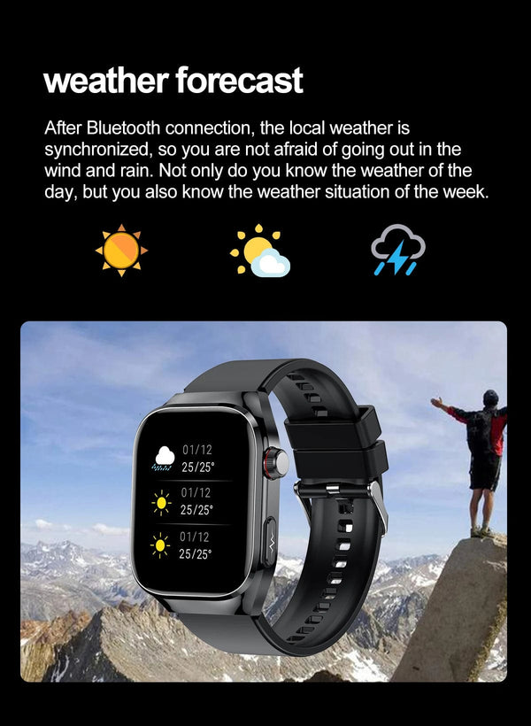 Planet Gates 2024 New Uric Acid Blood Fat Smartwatch ECG Blood Glucose Heart Rate Blood Pressure Health Monitoring Smart Watch For HUAWEI IOS