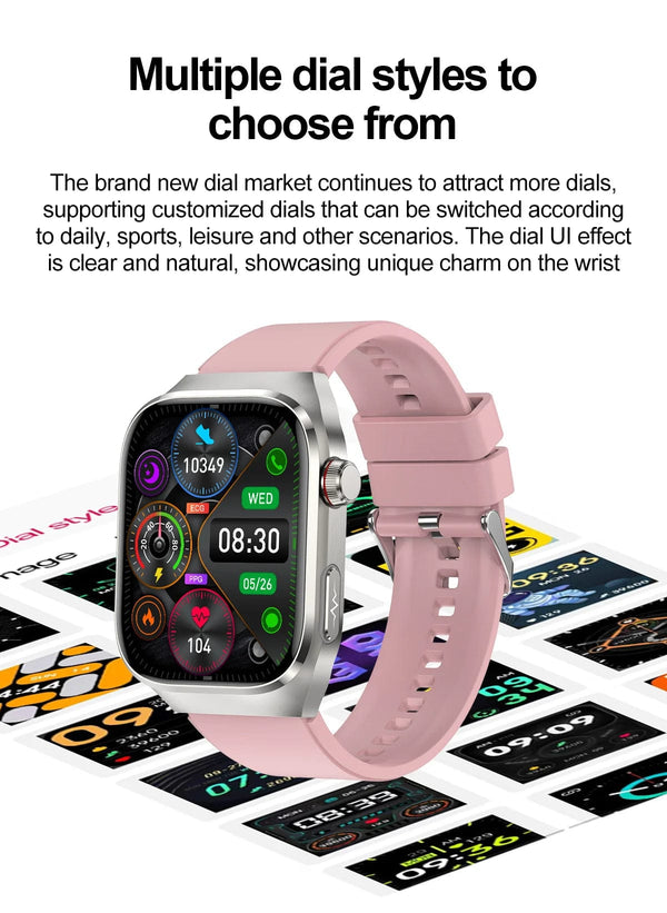 Planet Gates 2024 New Uric Acid Blood Fat Smartwatch ECG Blood Glucose Heart Rate Blood Pressure Health Monitoring Smart Watch For HUAWEI IOS