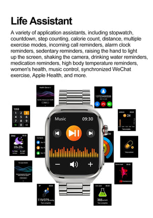 Planet Gates 2024 New Uric Acid Blood Fat Smartwatch ECG Blood Glucose Heart Rate Blood Pressure Health Monitoring Smart Watch For HUAWEI IOS