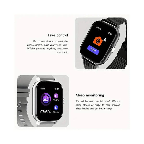 Planet Gates 2024 Smart Watch Android Phone 1.44'' Inch Color Screen Bluetooth Call Blood Oxygen/Pressure Monitoring Smart Watch Women Men