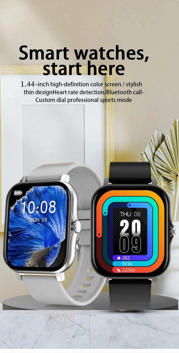Planet Gates 2024 Smart Watch Android Phone 1.44'' Inch Color Screen Bluetooth Call Blood Oxygen/Pressure Monitoring Smart Watch Women Men