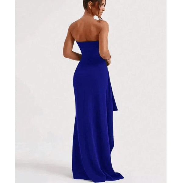 Planet Gates 2024 Summer Slash Neck Strapless Party Evening Dress Casual Sleeveless High Slit Long Dress Elegant Backless Sexy Dress Vestidos