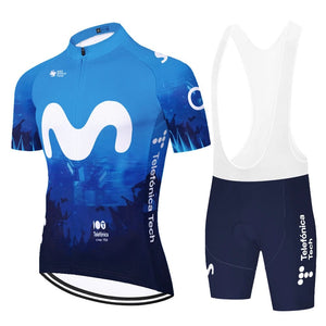 Planet Gates 2024 Team Movistar cycling jersey men cycling set Maillot Ropa Ciclismo Jersey Men Summer Bike Jersey Set Bike Bicycle Wear MTB