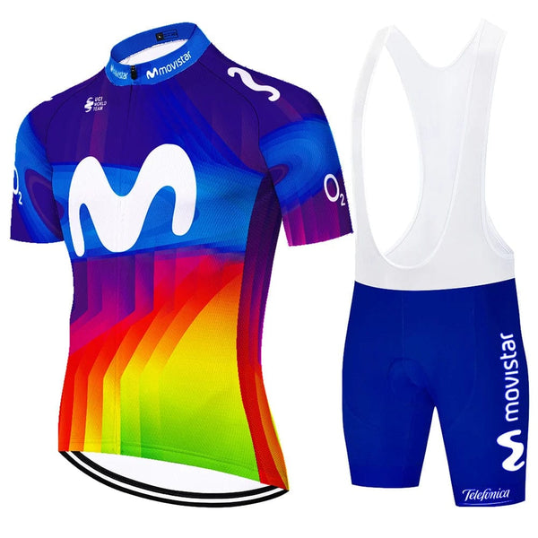 Planet Gates 2024 Team Movistar cycling jersey men cycling set Maillot Ropa Ciclismo Jersey Men Summer Bike Jersey Set Bike Bicycle Wear MTB