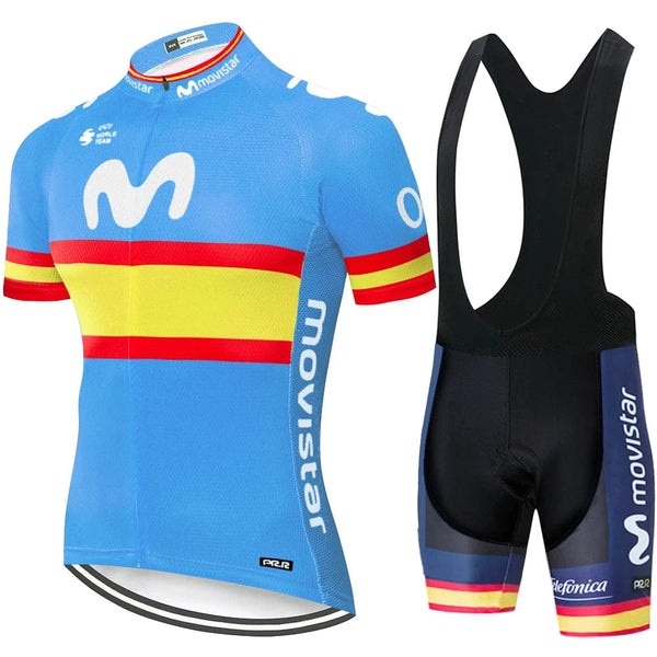 Planet Gates 2024 Team Movistar cycling jersey men cycling set Maillot Ropa Ciclismo Jersey Men Summer Bike Jersey Set Bike Bicycle Wear MTB