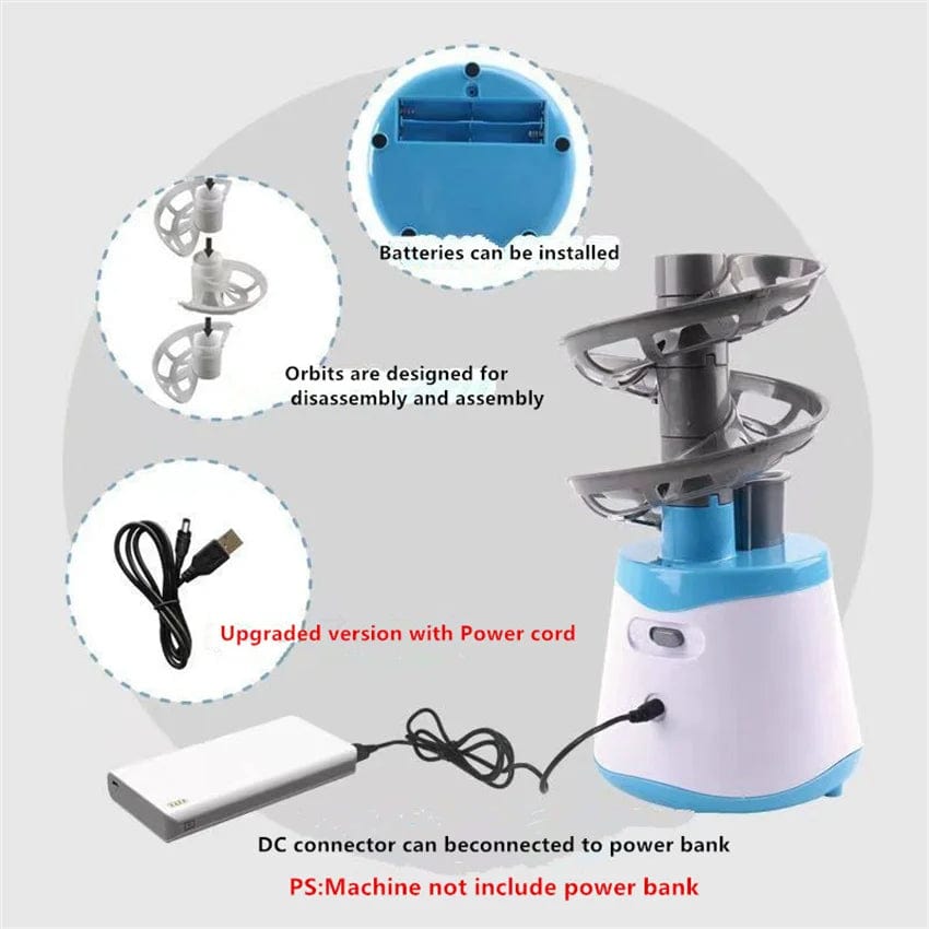 Planet Gates 2024 Up-graded Portable Table Tennis Ball Pitcher Dual Power Supply Version Ping Pong Ball Robot Pitching Machine For Trainers