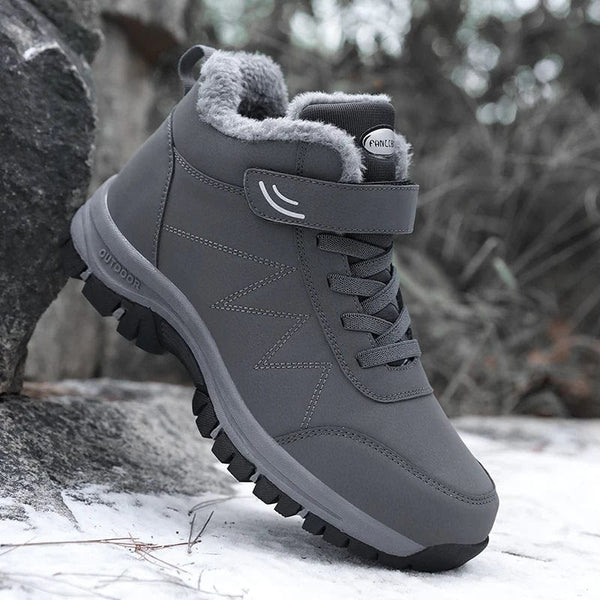 Planet Gates 2024 Winter Women Men Boots Waterproof Leather Sneakers Men Ankle Boots Outdoor Not Slip Plush Warm Snow Hiking Boots Man Shoes