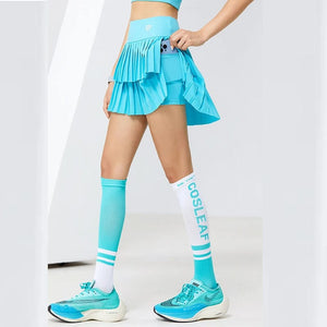 Planet Gates 2024 Women High Waist Double Layer Pleated Skirt Sports Golf Tennis Skirts Gym Fitness Running Yoga Athletic Workout Skort