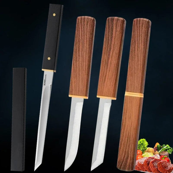 Planet Gates 2024Forged Boning Meat Cleaver Knife Stainless Steel Mongolian Kitchen Hand Meat Fruit Knife Roasted Lamb Steak Knife with Cover