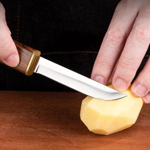 Planet Gates 2024Forged Boning Meat Cleaver Knife Stainless Steel Mongolian Kitchen Hand Meat Fruit Knife Roasted Lamb Steak Knife with Cover