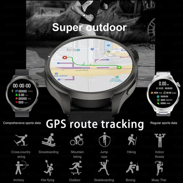 Planet Gates 2024New For HUAWEI Sports Smart Bracelet Men Watch 1.85 AMOLED Screen GPS Compass Altimeter Waterproof Bluetooth Call SmartWatch