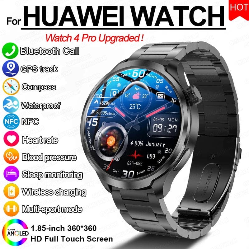 Planet Gates 2024New For HUAWEI Sports Smart Bracelet Men Watch 1.85 AMOLED Screen GPS Compass Altimeter Waterproof Bluetooth Call SmartWatch