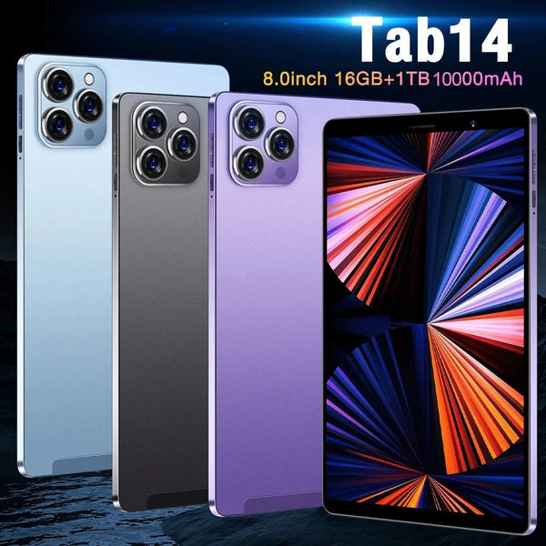 Planet Gates 2025 Pad Tab 14 8 inch Android 12 16GB Ram 1TB Rom Dual SIM 10 Core Dimensity 9000 WPS GPS Bluetooth 10000mAh Original Tablet