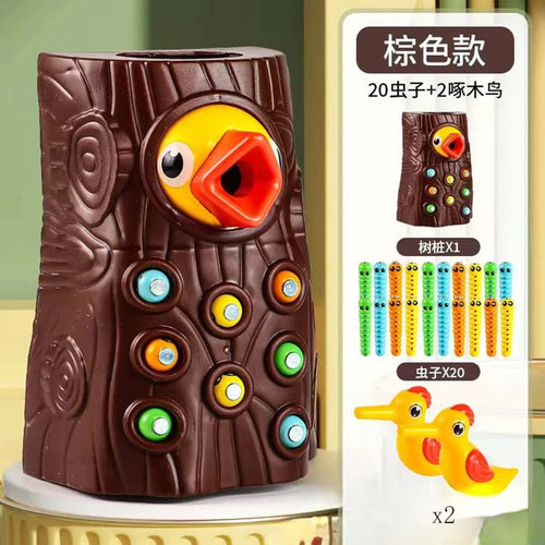 Planet Gates 202A Montessori Educational Toys for Children Woodpecker Catch Worms Toy Toddler Kids Magnetic Games for Babi Development Busy Board