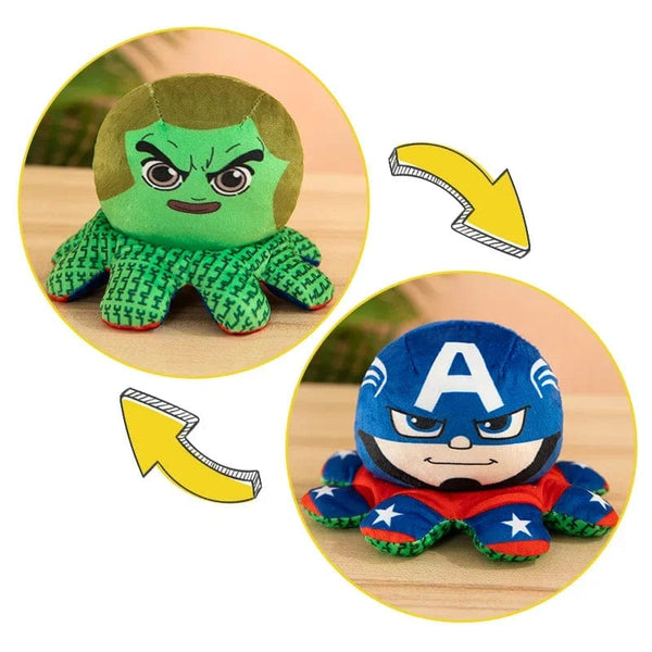 Planet Gates 20cm 1 / 1pcs / CHINA Marvel Plush Doll Avengers Spiderman Iron Man Captain America Hulk Thanos Octopus Plush Cartoon Toy That Can Be Flipped Kid Gift