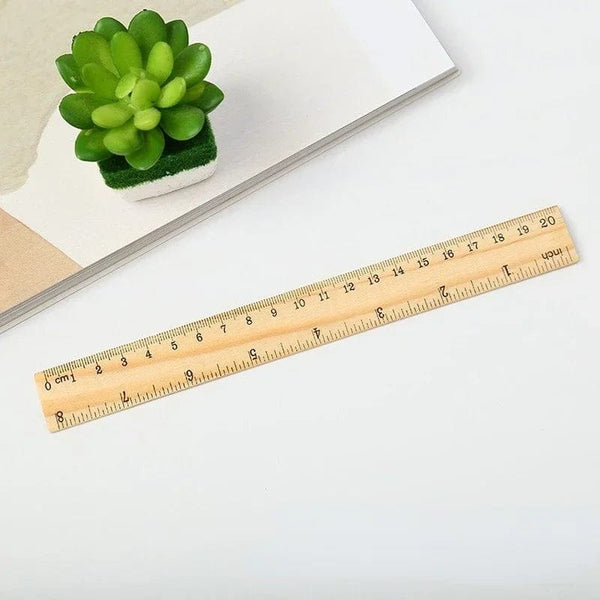 Planet Gates 20cm 15/20/30cm Wooden Straight Rulers Drawing Tool Desk Accessories Student Teacher Stationery School Office Supplies