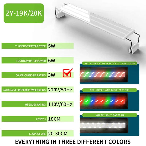 Planet Gates 20cm—60CM Super Slim LEDs Aquarium Lighting Aquatic Plant Light Extensible Waterproof Clip on Lamp For Fish Tank 110v-240v