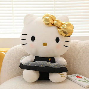 Planet Gates 20cm BK GD KT Plushie White Dog Plush Black Gold Kuromi Toy Girl Doll Large Pillow Cinnamoroll Easter Kid Cute Black Gold Kt Cat Doll gifts