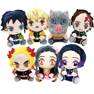 Planet Gates 20cm Demon Slayer Plush Doll Tanjirou Nezuko Zenitsu Anime Movie Stuffed Toy Kimetsu No Yaiba Game Plushie Figure Kids Gift