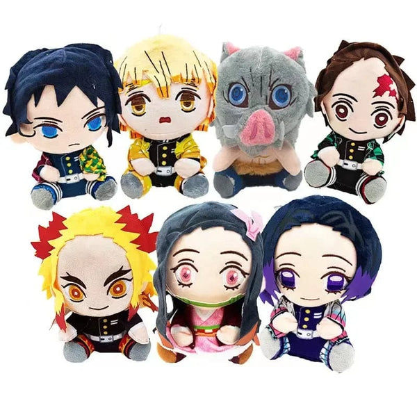 Planet Gates 20cm Demon Slayer Plush Doll Tanjirou Nezuko Zenitsu Anime Movie Stuffed Toy Kimetsu No Yaiba Game Plushie Figure Kids Gift