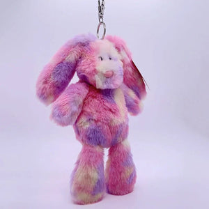 Planet Gates 20cm Fantastic Rainbow Colorful Keychain Plush Toys Soft Stuffed Animals Bear Rabbit Doll Bag Pendant Toys Schoolbag Pendants