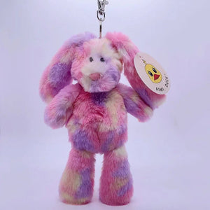 Planet Gates 20cm Fantastic Rainbow Colorful Keychain Plush Toys Soft Stuffed Animals Bear Rabbit Doll Bag Pendant Toys Schoolbag Pendants
