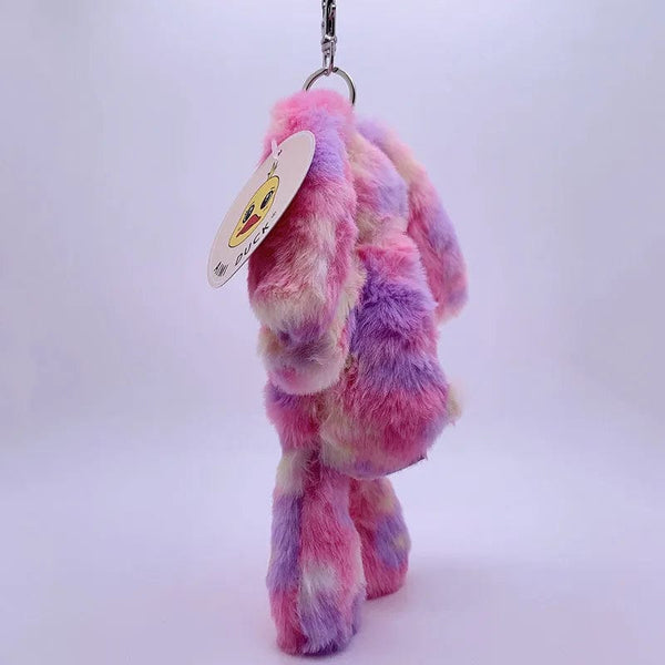 Planet Gates 20cm Fantastic Rainbow Colorful Keychain Plush Toys Soft Stuffed Animals Bear Rabbit Doll Bag Pendant Toys Schoolbag Pendants