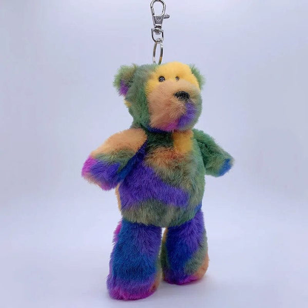 Planet Gates 20cm Fantastic Rainbow Colorful Keychain Plush Toys Soft Stuffed Animals Bear Rabbit Doll Bag Pendant Toys Schoolbag Pendants