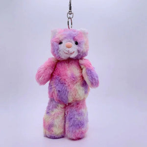 Planet Gates 20cm Fantastic Rainbow Colorful Keychain Plush Toys Soft Stuffed Animals Bear Rabbit Doll Bag Pendant Toys Schoolbag Pendants
