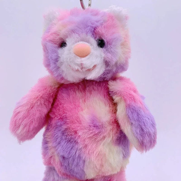 Planet Gates 20cm Fantastic Rainbow Colorful Keychain Plush Toys Soft Stuffed Animals Bear Rabbit Doll Bag Pendant Toys Schoolbag Pendants