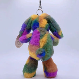 Planet Gates 20cm Fantastic Rainbow Colorful Keychain Plush Toys Soft Stuffed Animals Bear Rabbit Doll Bag Pendant Toys Schoolbag Pendants