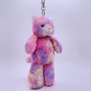 Planet Gates 20cm Fantastic Rainbow Colorful Keychain Plush Toys Soft Stuffed Animals Bear Rabbit Doll Bag Pendant Toys Schoolbag Pendants