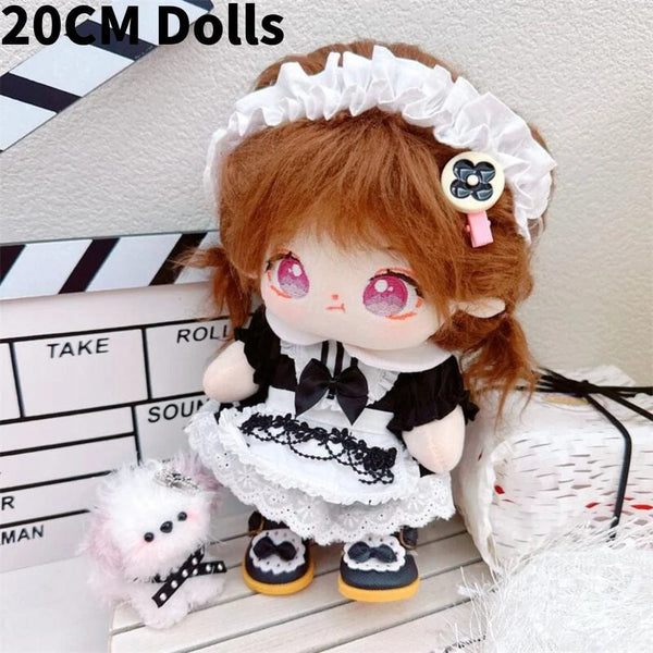 Planet Gates 20CM G-6 1Set Handmade 10/20cm Doll Clothes Maid Dress Headband Apron Kpop Plush Dolls Outfit Toys Baby Doll's Accessories Cos Suit