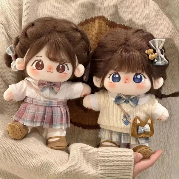 Planet Gates 20cm Kawaii Cotton Dolls Anime Plush Stuffed Customization Figure Miaomiao Naked Figure Doll Wearable Clothing Dress Up Gifts