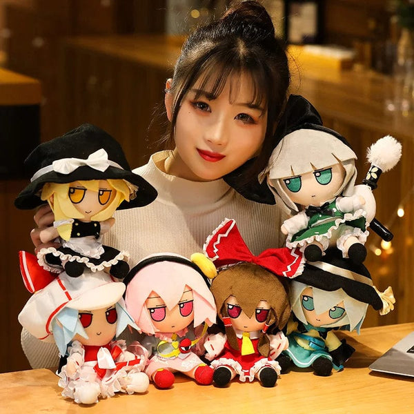 Planet Gates 20CM New Japan Anime TouHou Project Hakurei Reimu Kirisame Komeiji Koishi Cosplay Plush Doll Cute Stuffed Sitting Dolls Gifts